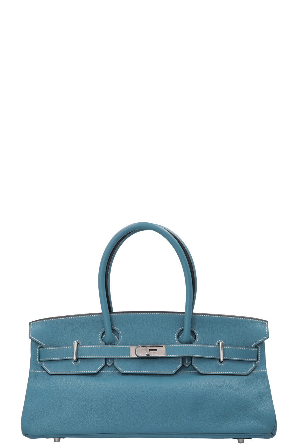 HERMÈS JPG Shoulder Birkin 42 I Clemence Bleu Jean Palladium