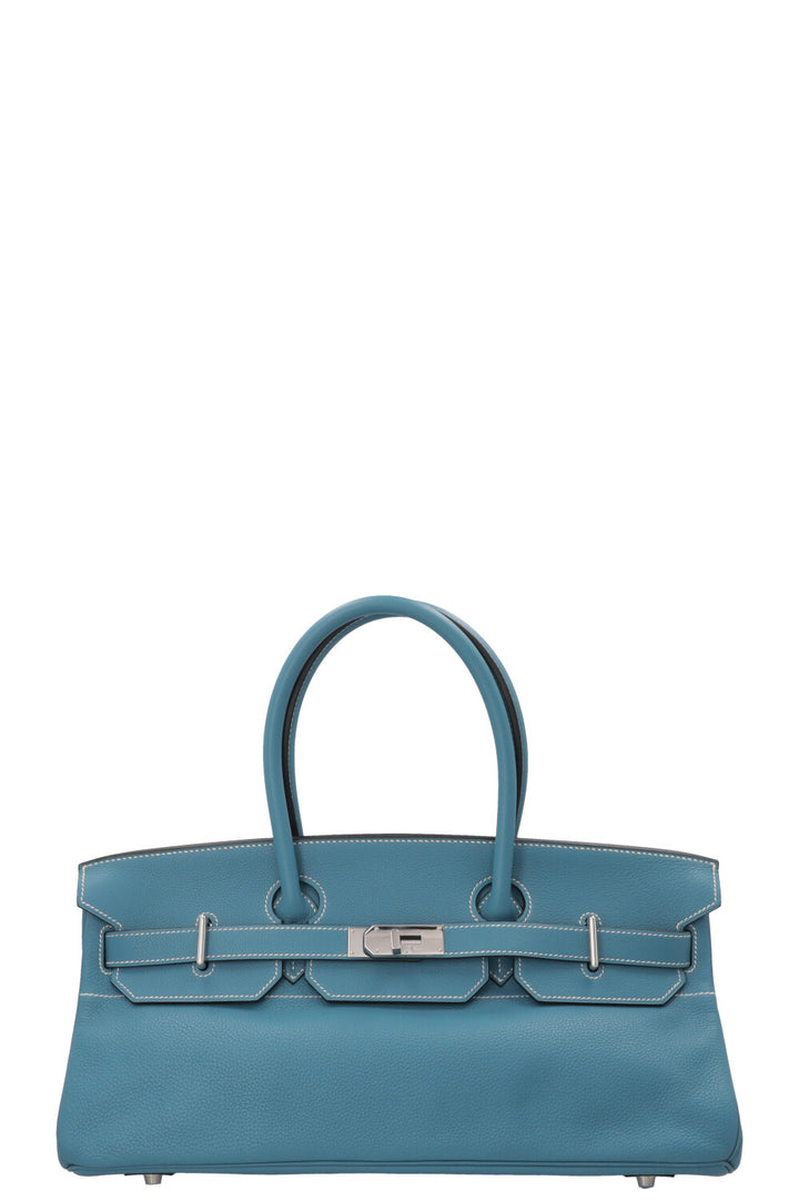 HERMÈS JPG Shoulder Birkin 42 I Clemence Bleu Jean Palladium
