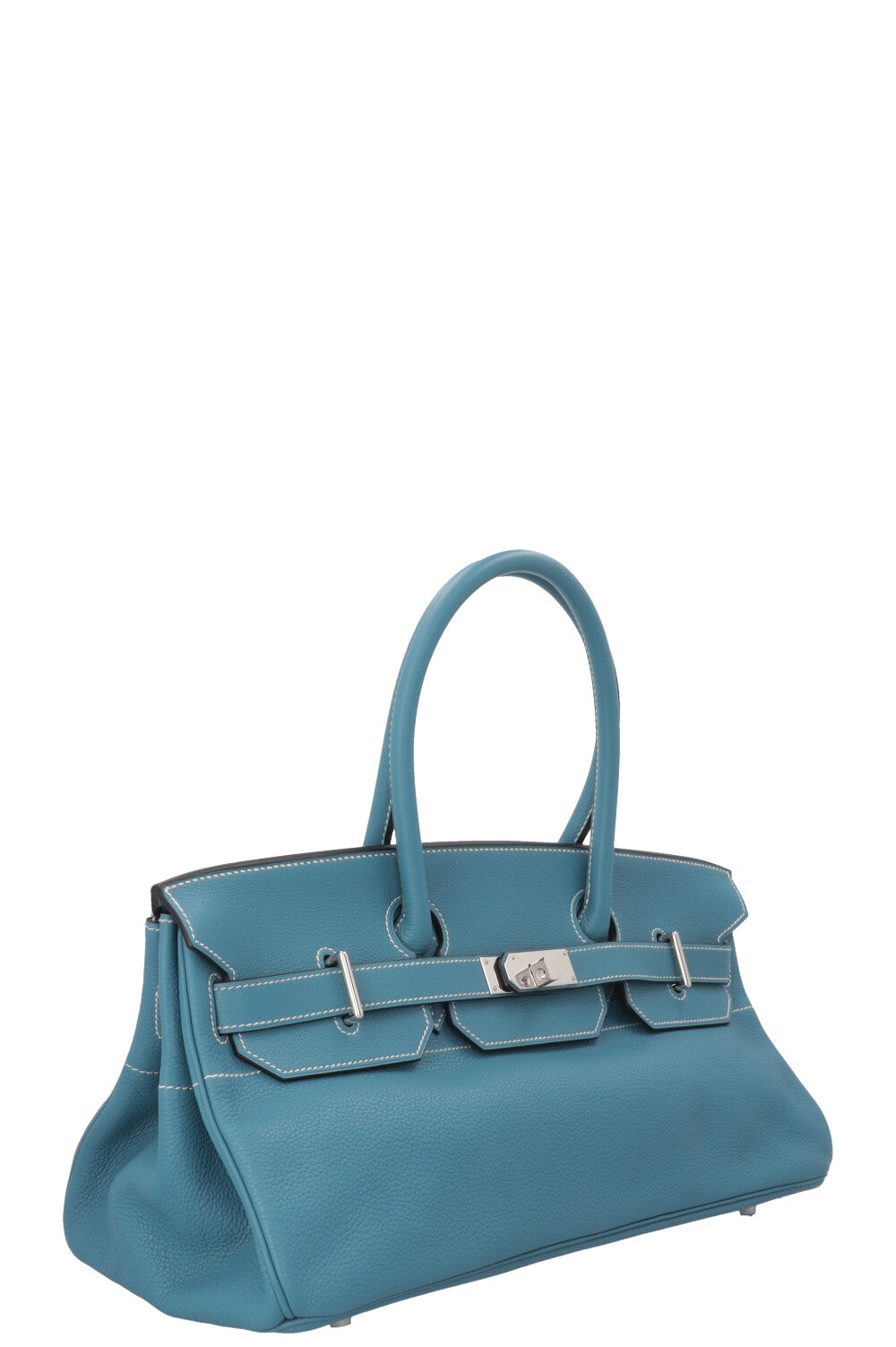 HERMÈS JPG Shoulder Birkin 42 I Clemence Bleu Jean Palladium
