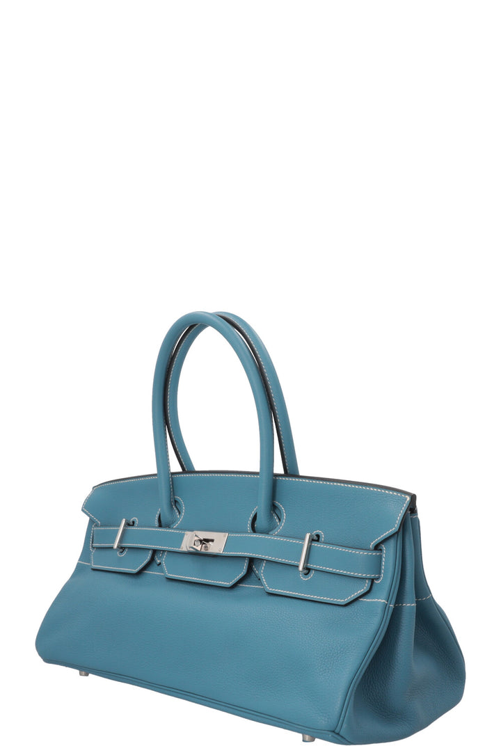 HERMÈS JPG Shoulder Birkin 42 I Clemence Bleu Jean Palladium