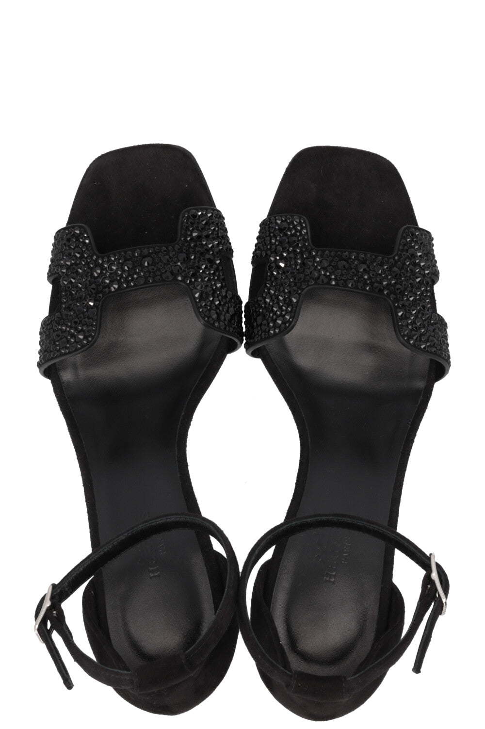 HERMÈS Joy 70 Sandals Crystals Black