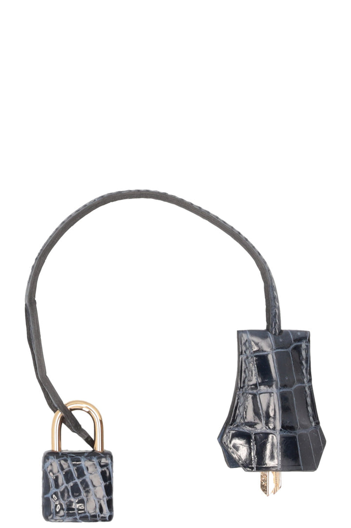 HERMÈS Kelly 28 II Touch Sellier Veau Madame Croco Niloticus Deep Blue Bleu Baltique