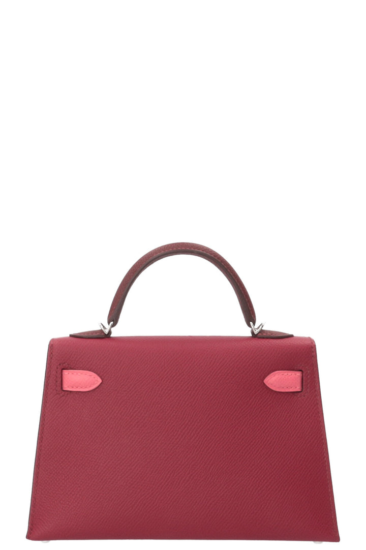 HERMÈS Mini Kelly Epsom Tricolore Rubis Rose Azalee Rouge H