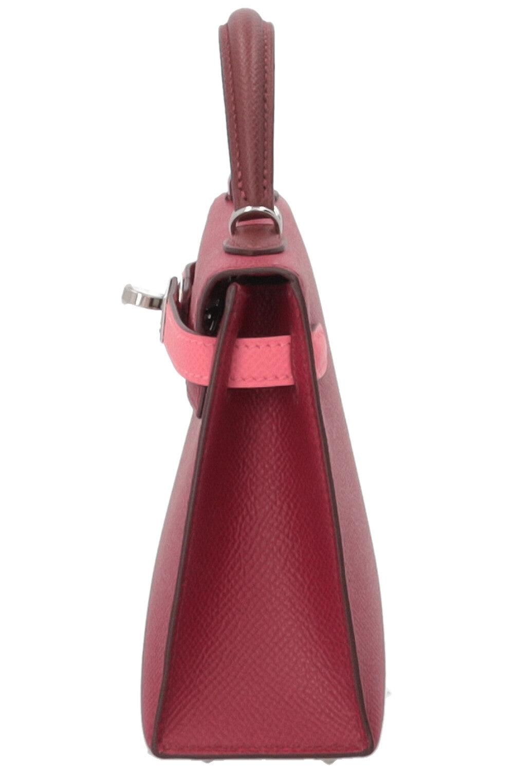 HERMÈS Mini Kelly Epsom Tricolore Rubis Rose Azalee Rouge H