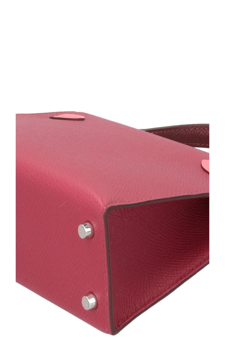 HERMÈS Mini Kelly Epsom Tricolore Rubis Rose Azalee Rouge H