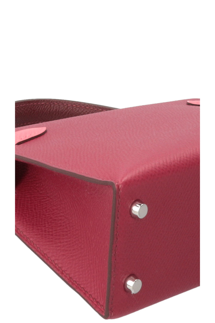 HERMÈS Mini Kelly Epsom Tricolore Rubis Rose Azalee Rouge H