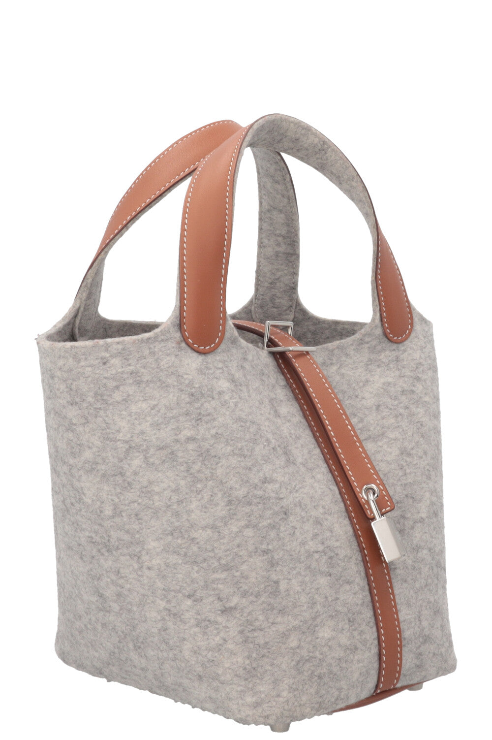 HERMÈS Picotin Lock 18 Light Grey Gold Felt Grey