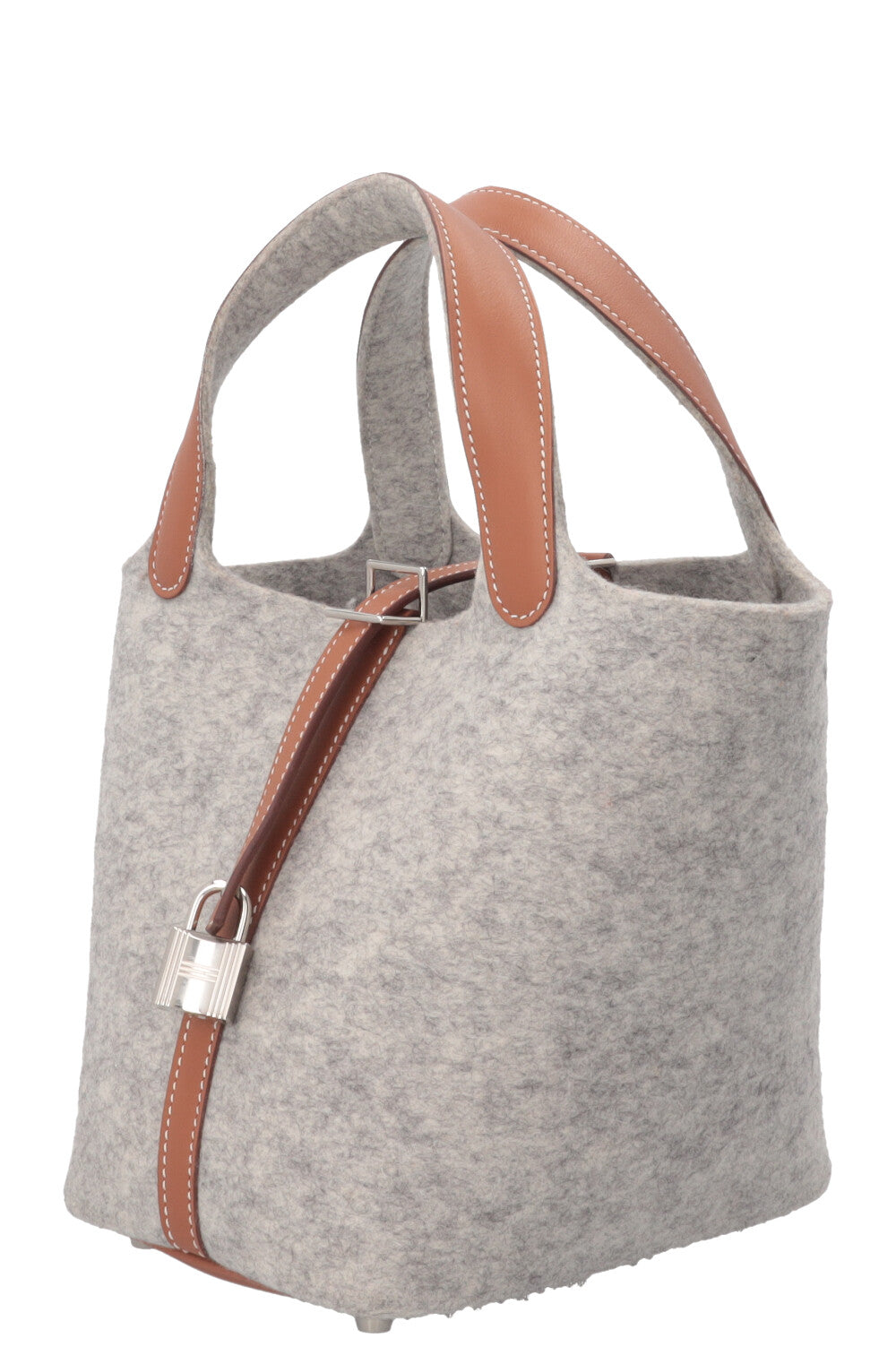 HERMÈS Picotin Lock 18 Light Grey Gold Felt Grey