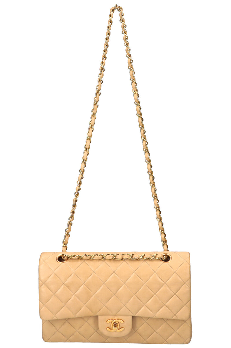CHANEL Double Flap Bag Medium Beige