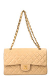 CHANEL Double Flap Bag Medium Beige
