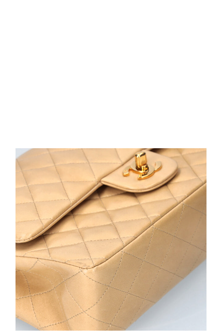 CHANEL Double Flap Bag Medium Beige