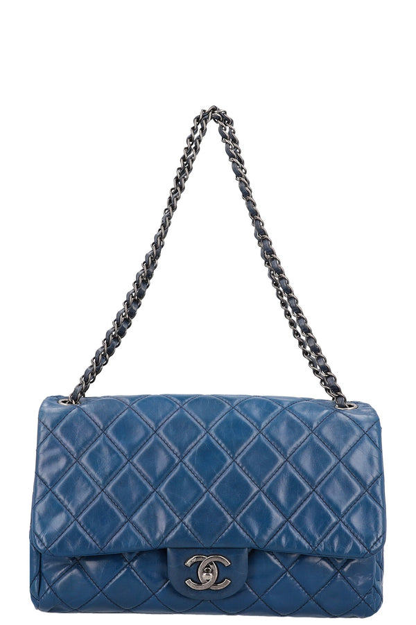 CHANEL Single Flap Bag Blue