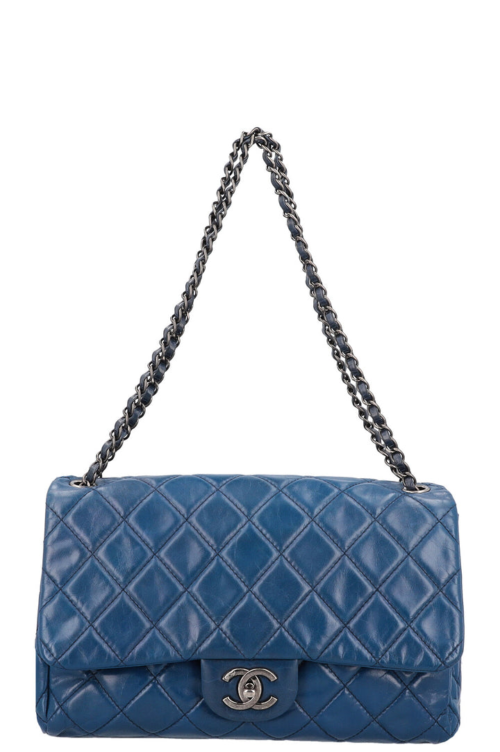 CHANEL Single Flap Bag Blue