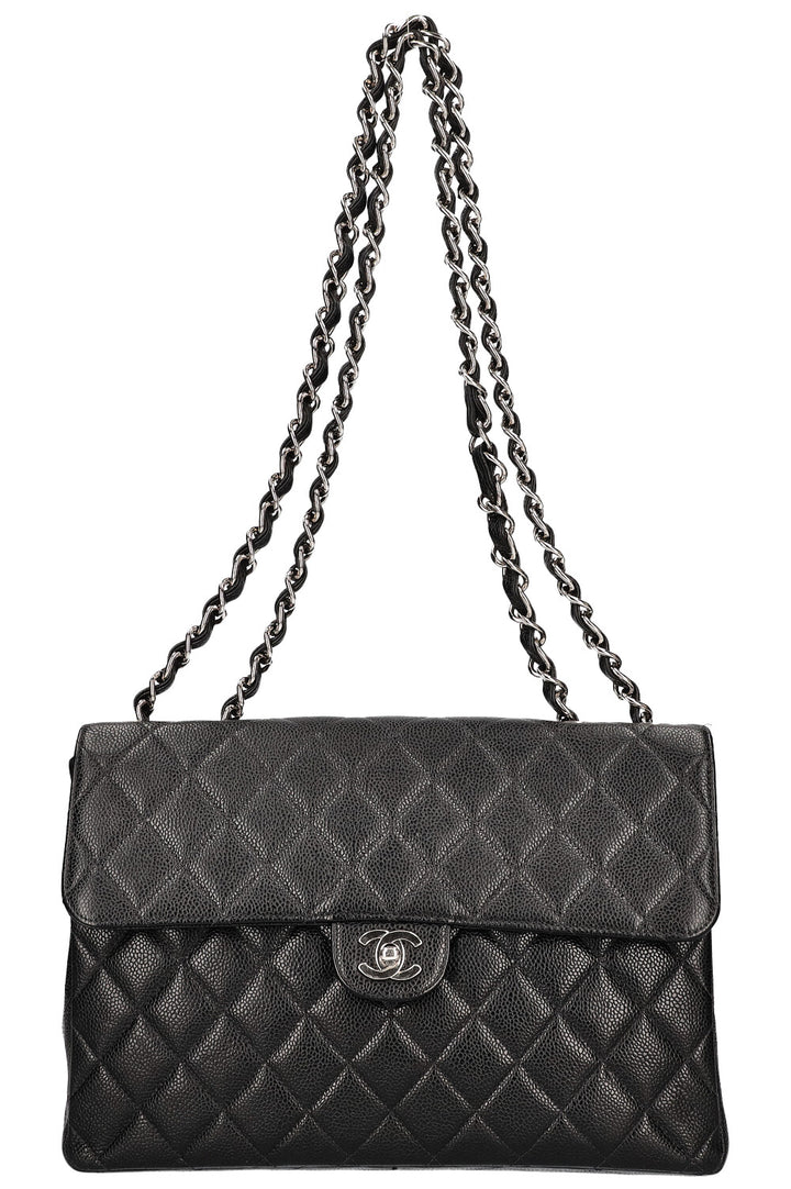 CHANEL Jumbo Single Flap Caviar Black