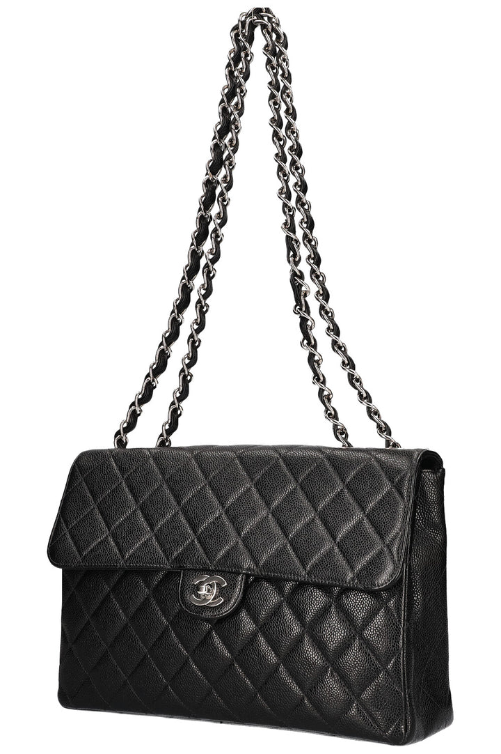 CHANEL Jumbo Single Flap Caviar Black