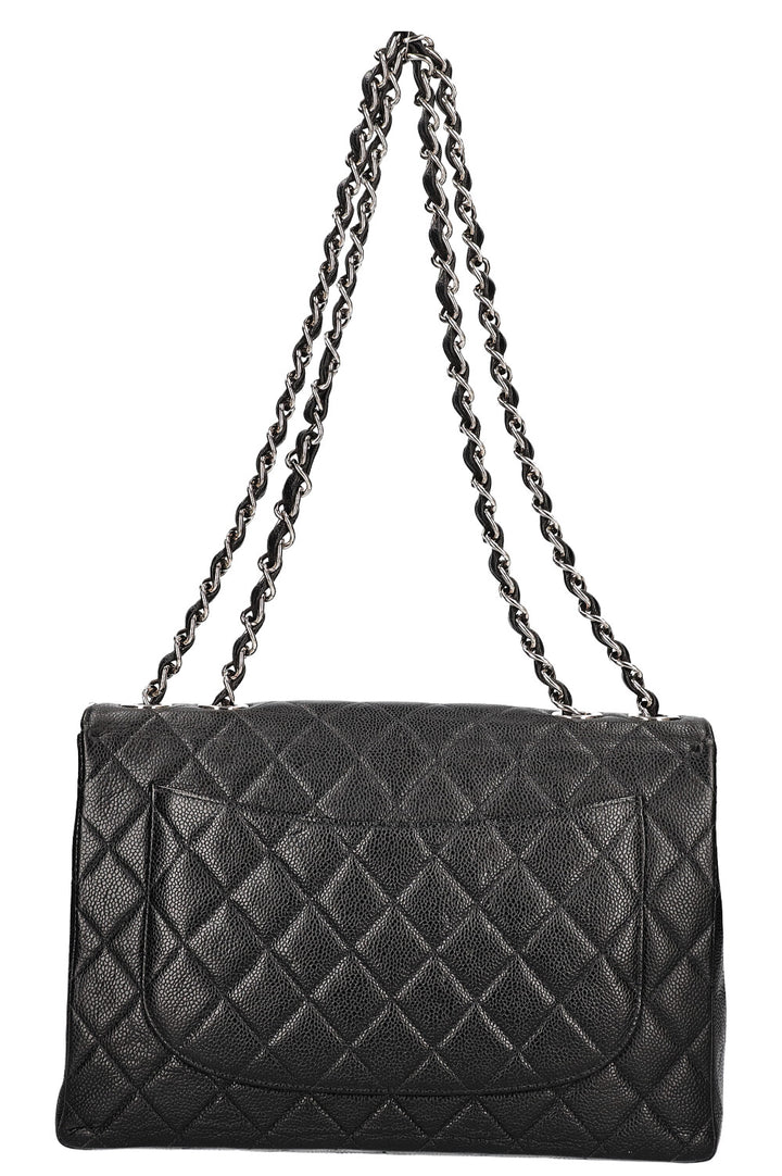 CHANEL Jumbo Single Flap Caviar Black