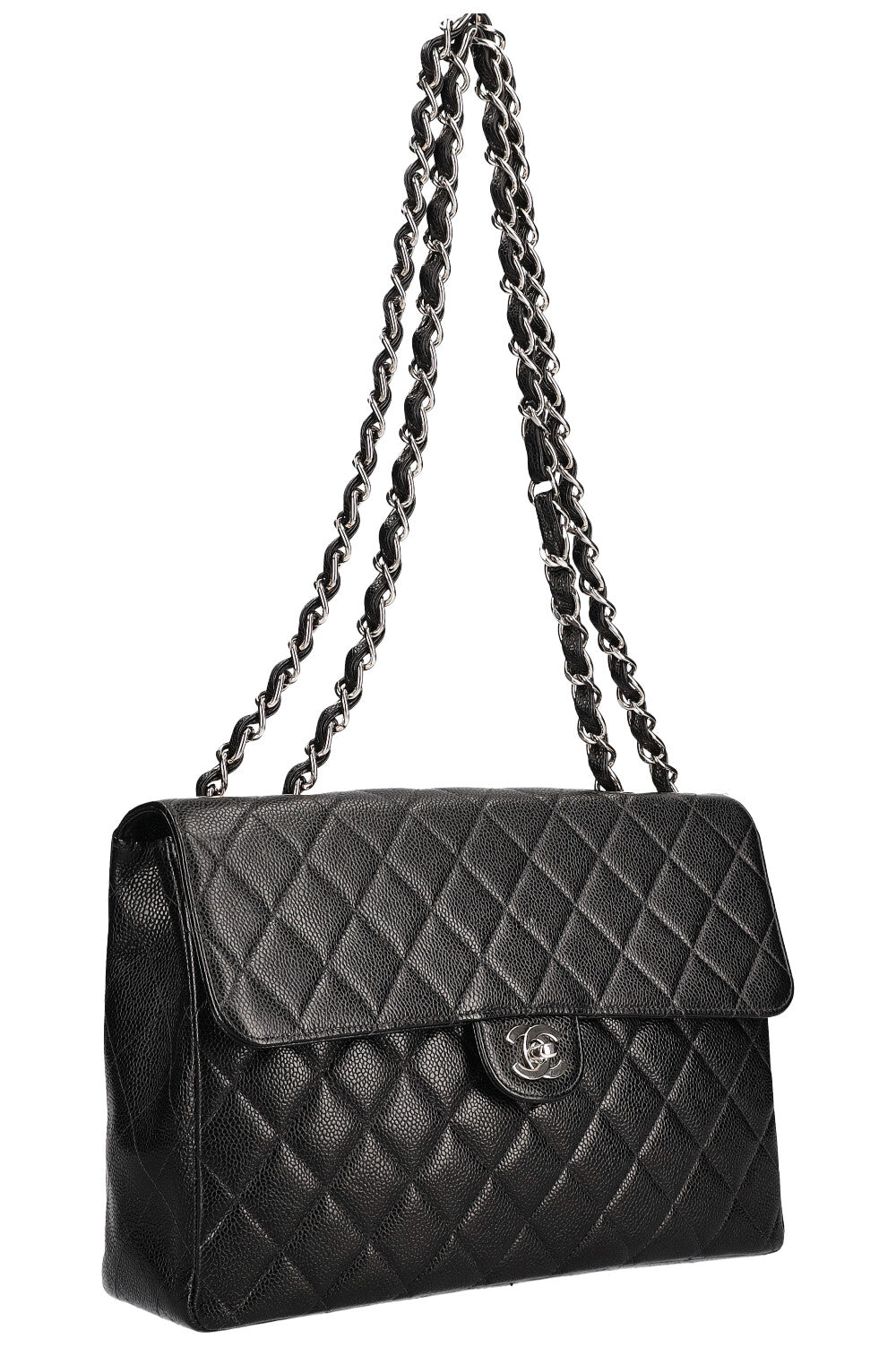 CHANEL Jumbo Single Flap Caviar Black