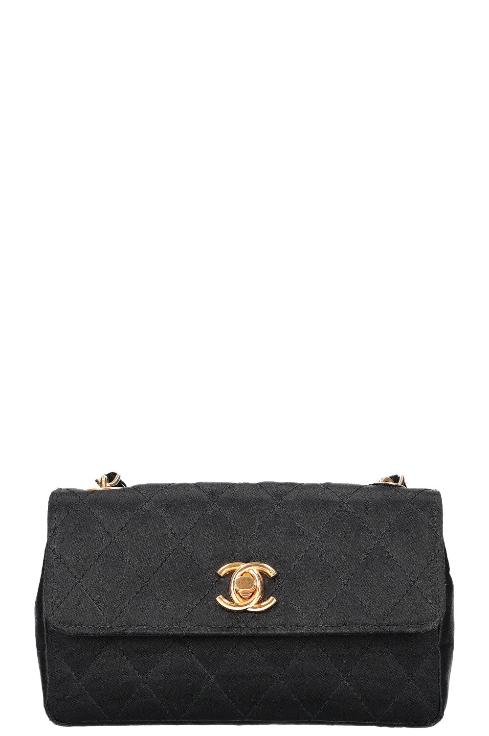 CHANEL Mini Flap Bag Satin Black