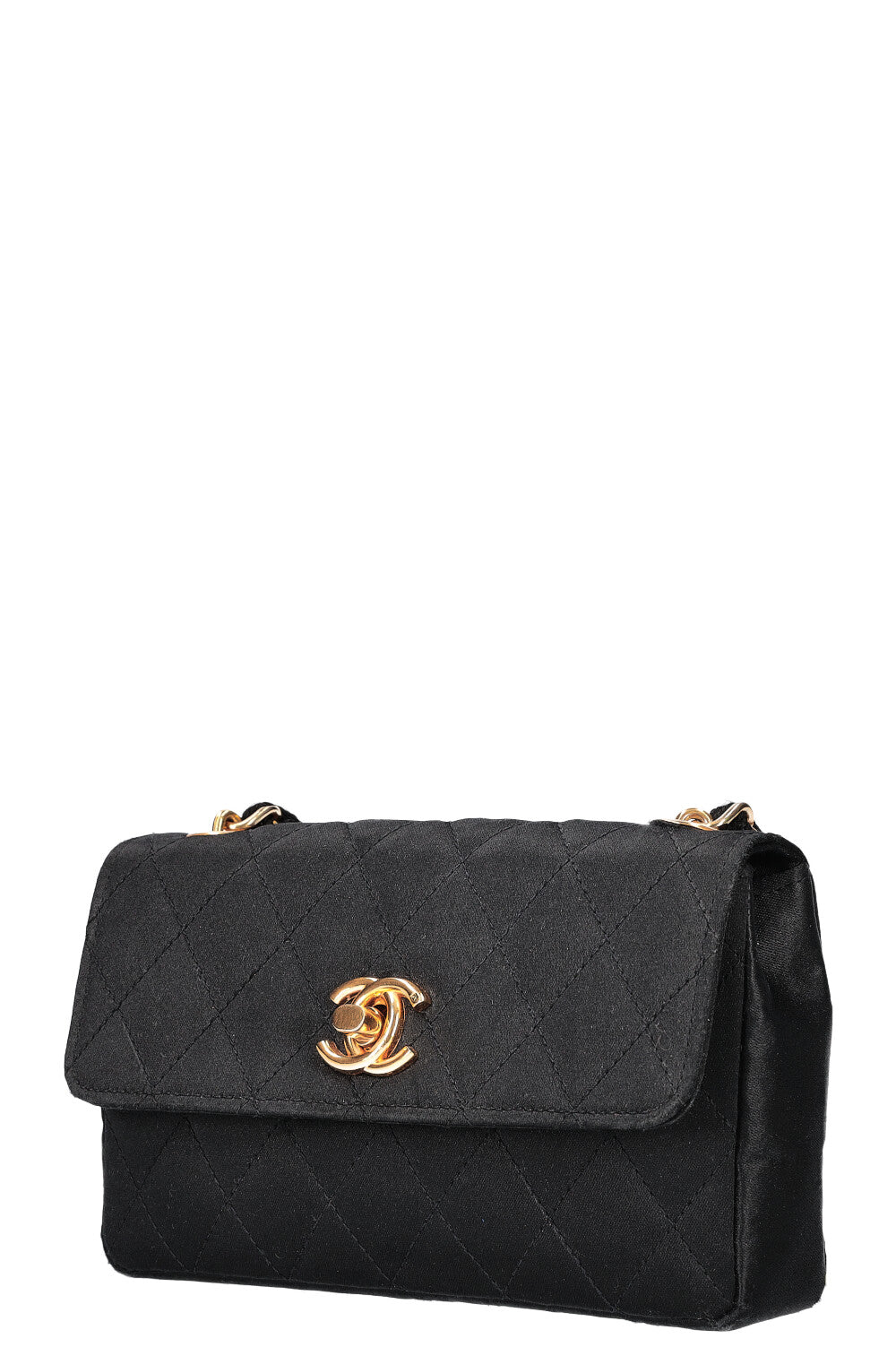 CHANEL Mini Flap Bag Satin Black