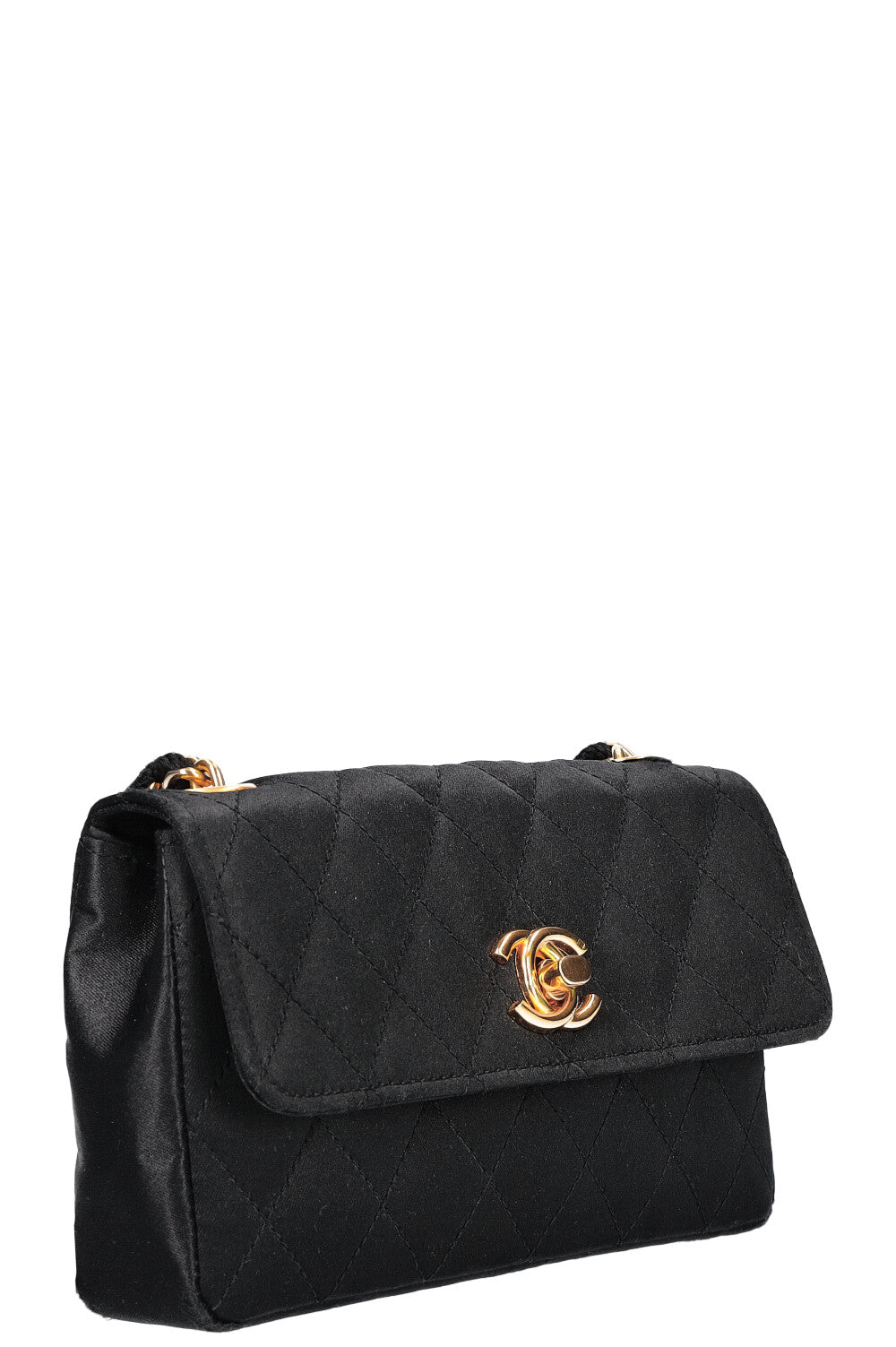 CHANEL Mini Flap Bag Satin Black