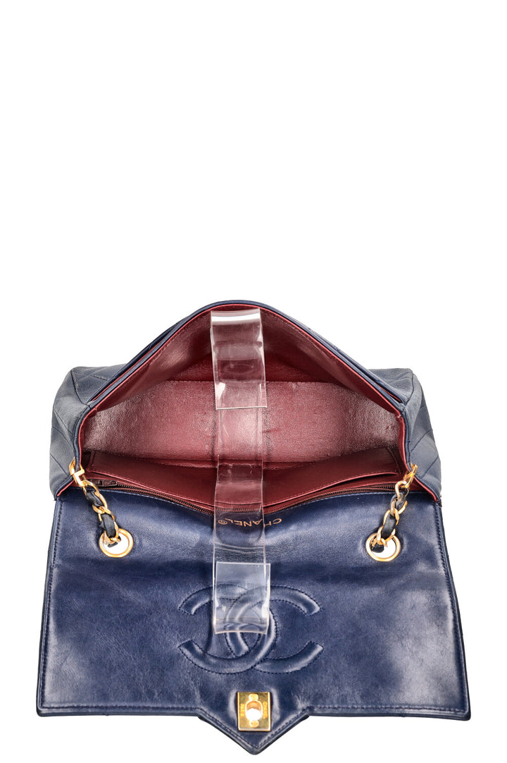 CHANEL Vintage Single Flap Bag Blue