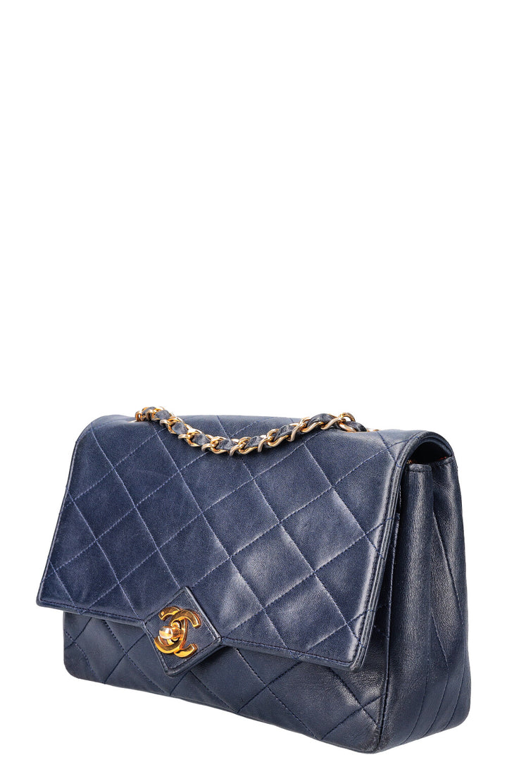 CHANEL Vintage Single Flap Bag Blue