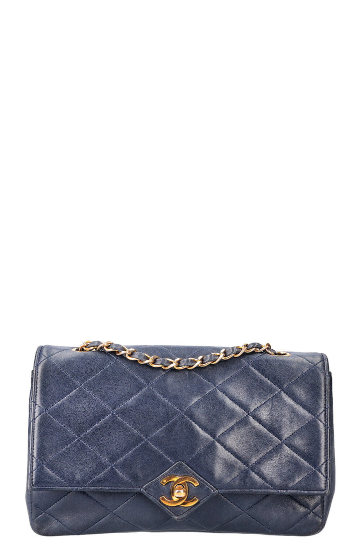 CHANEL Vintage Single Flap Bag Blue