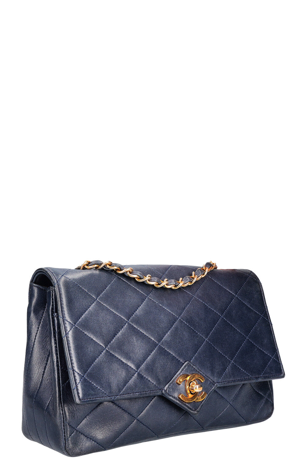 CHANEL Vintage Single Flap Bag Blue