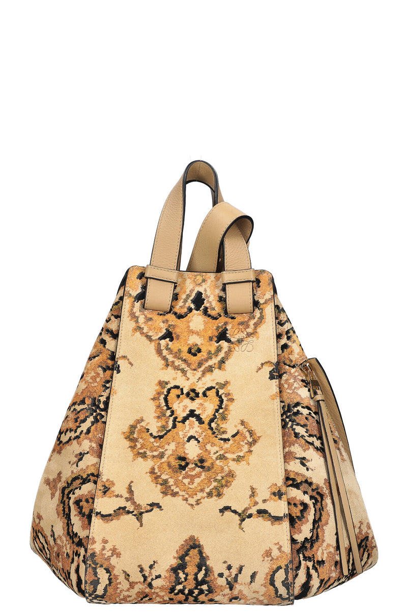 LOEWE Large Hammock Tapestry Print Suede Beige