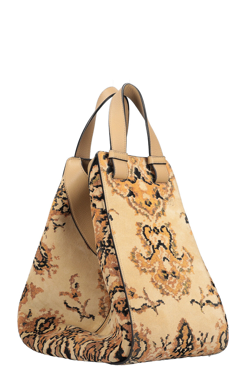LOEWE Large Hammock Tapestry Print Suede Beige