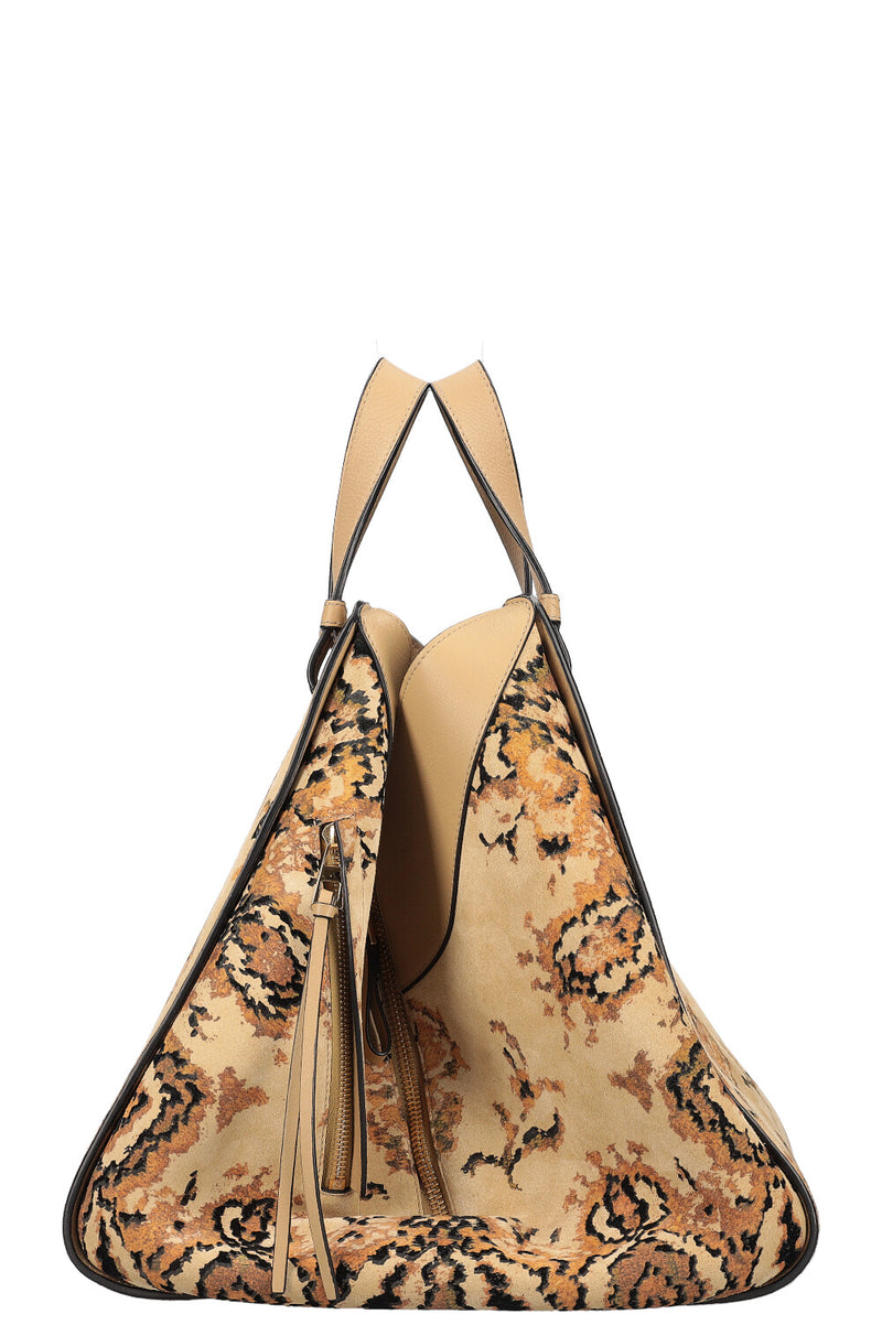LOEWE Large Hammock Tapestry Print Suede Beige