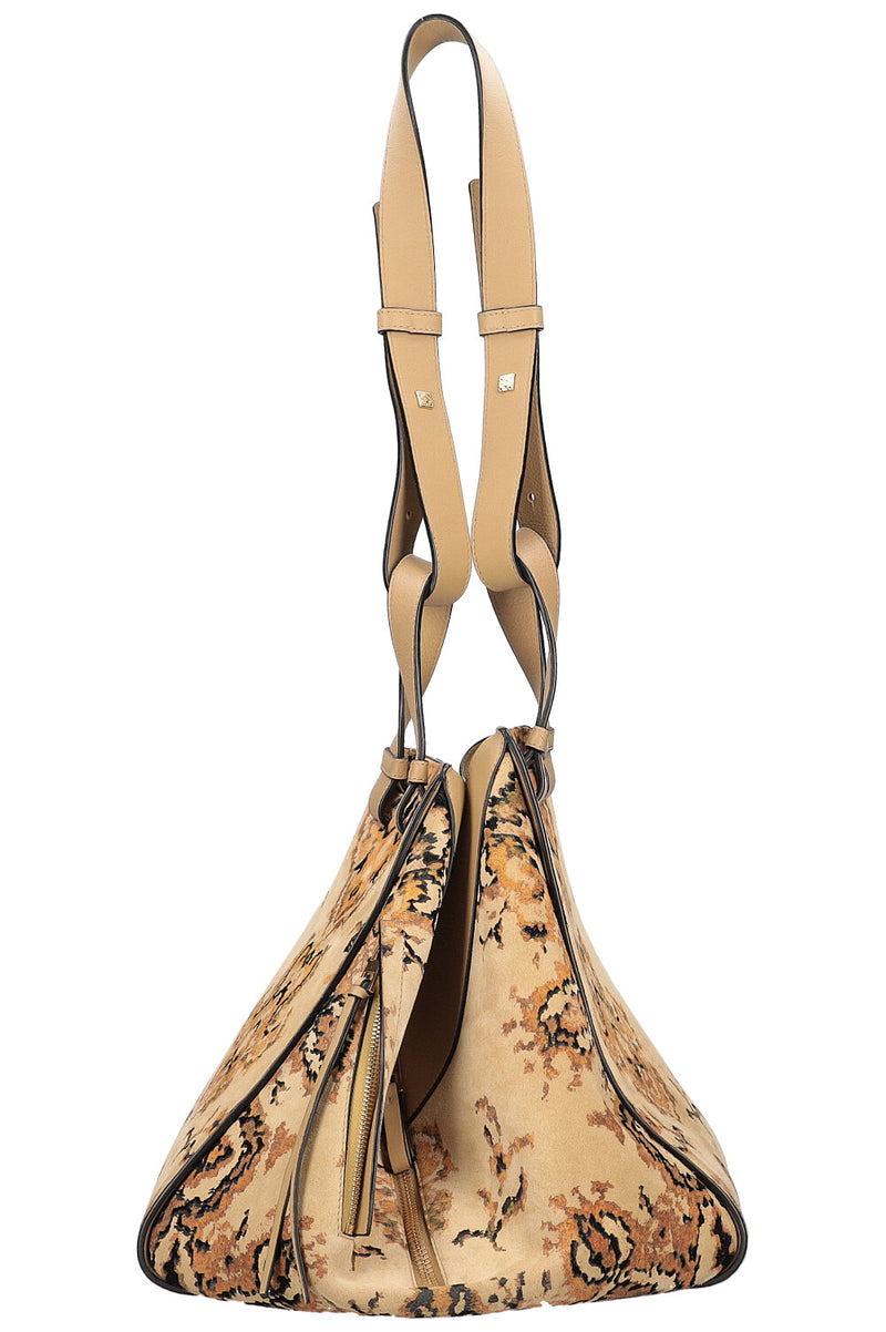LOEWE Large Hammock Tapestry Print Suede Beige