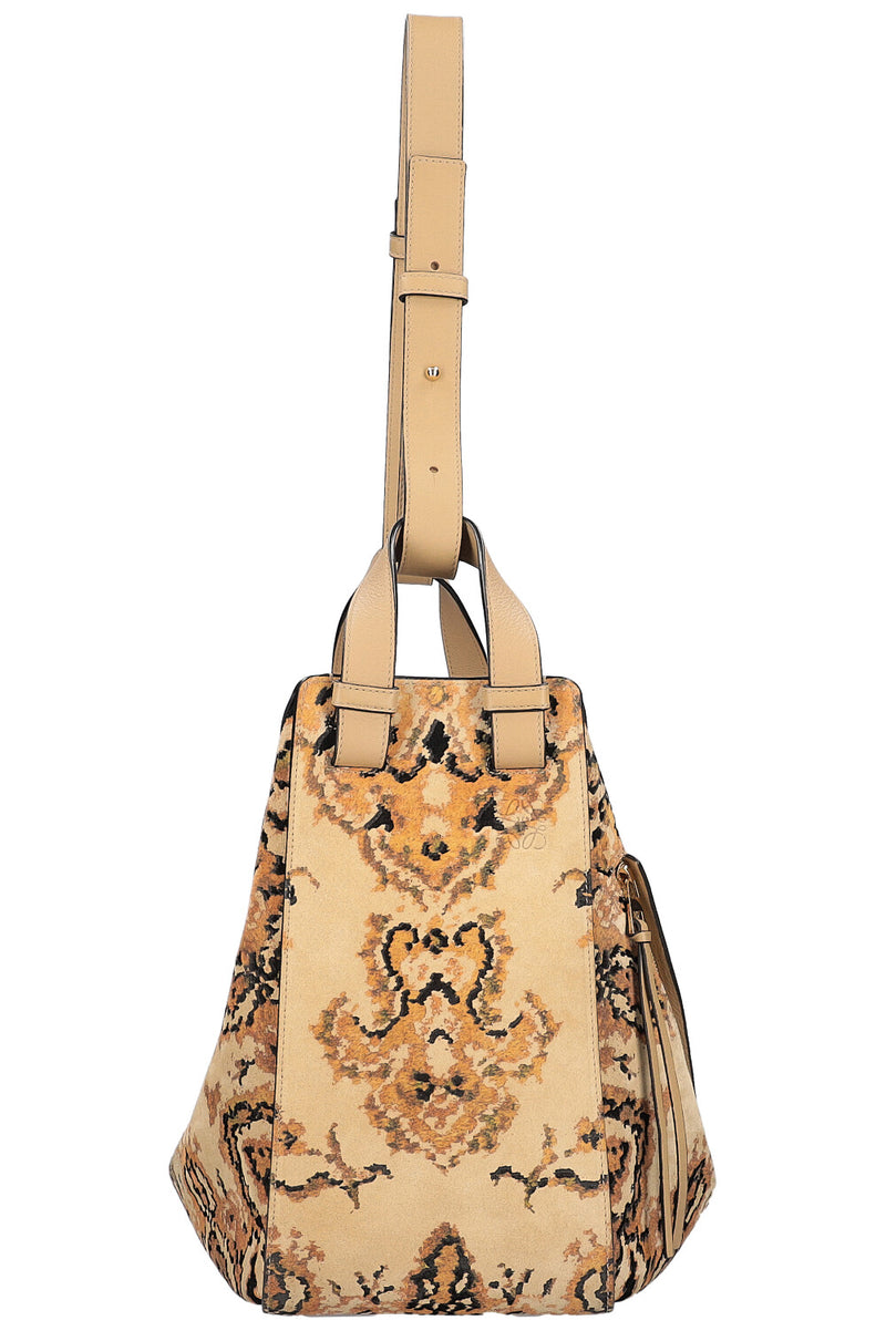 LOEWE Large Hammock Tapestry Print Suede Beige
