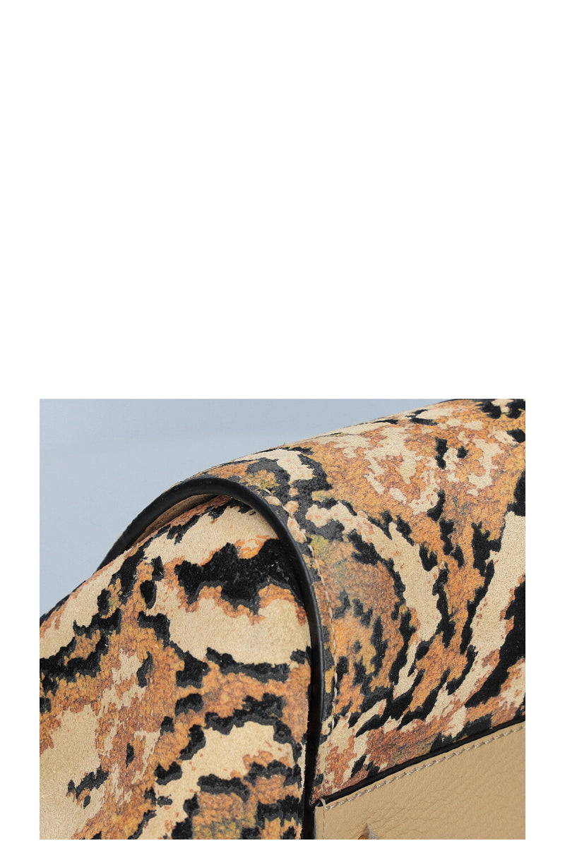 LOEWE Large Hammock Tapestry Print Suede Beige