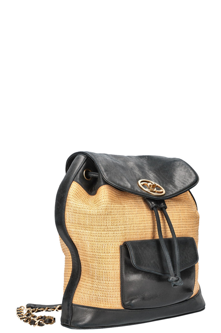 CHANEL Vintage Backpack Raffia