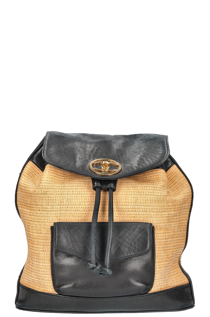 CHANEL Vintage Backpack Raffia