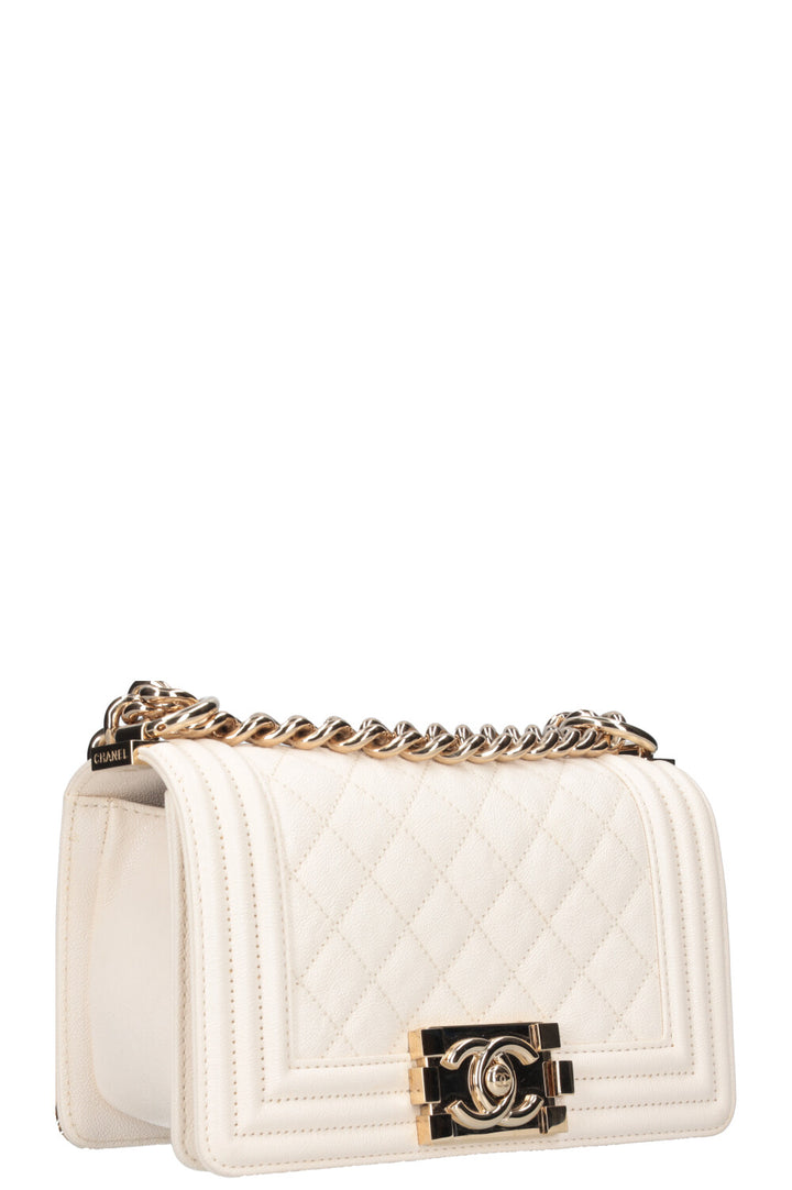 CHANEL Small Boy Bag Caviar Ivory