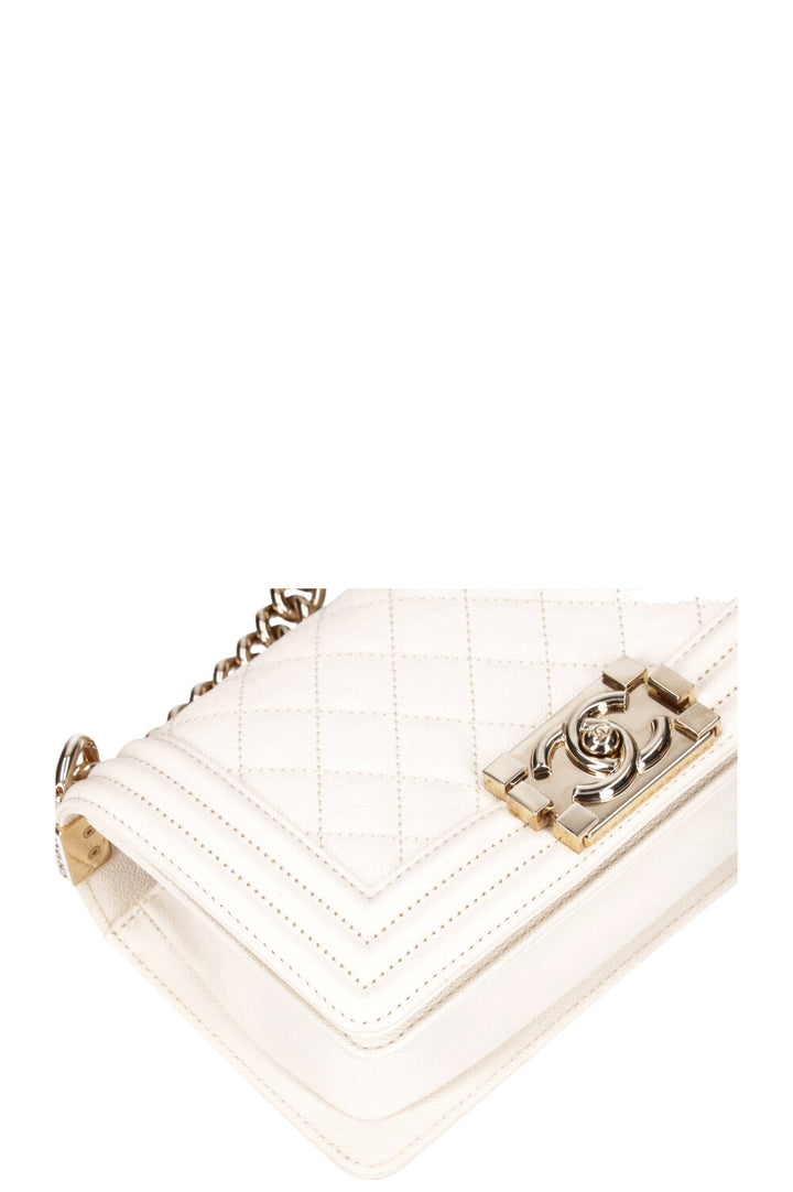 CHANEL Small Boy Bag Caviar Ivory