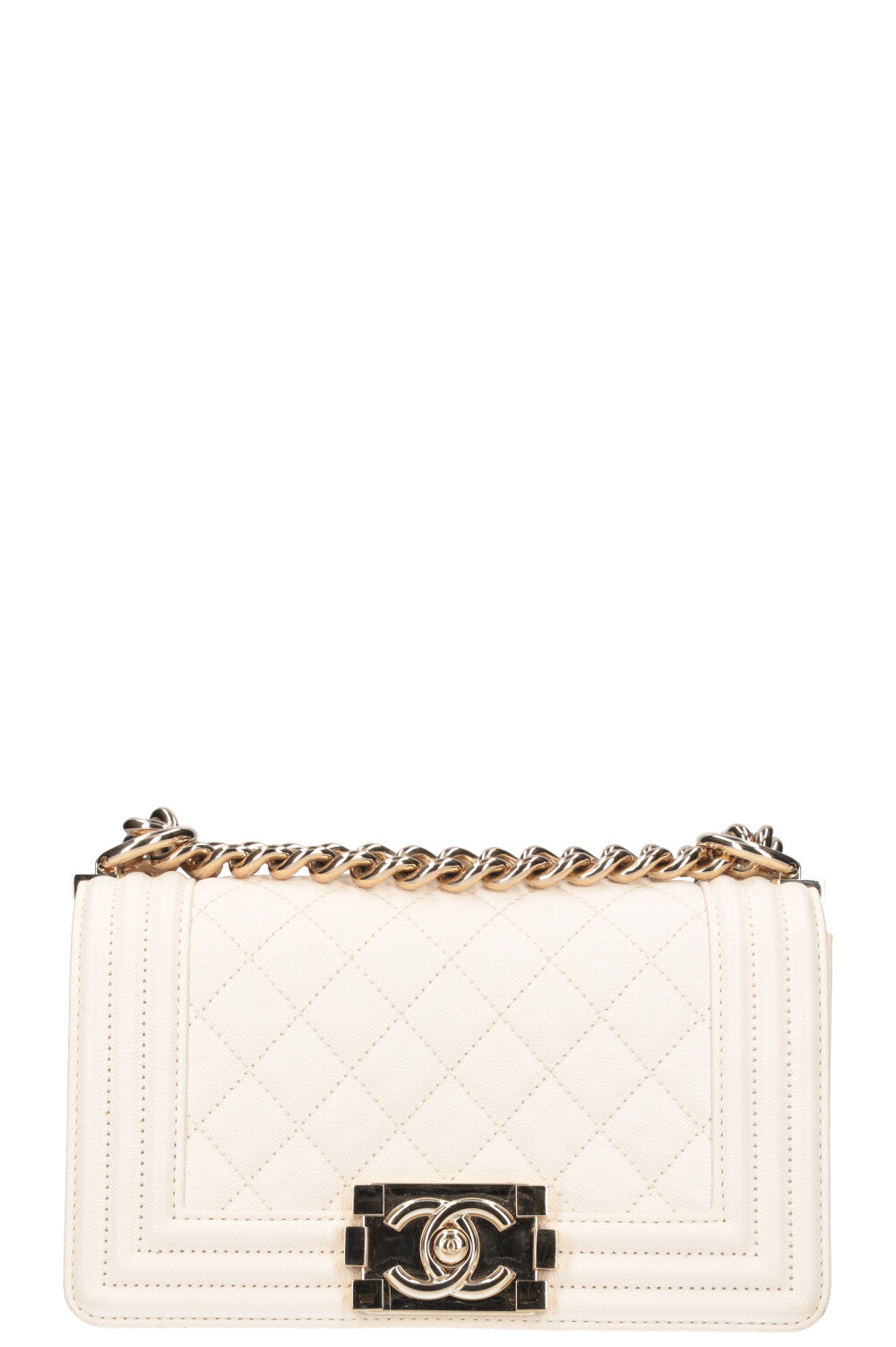 CHANEL Small Boy Bag Caviar Ivory