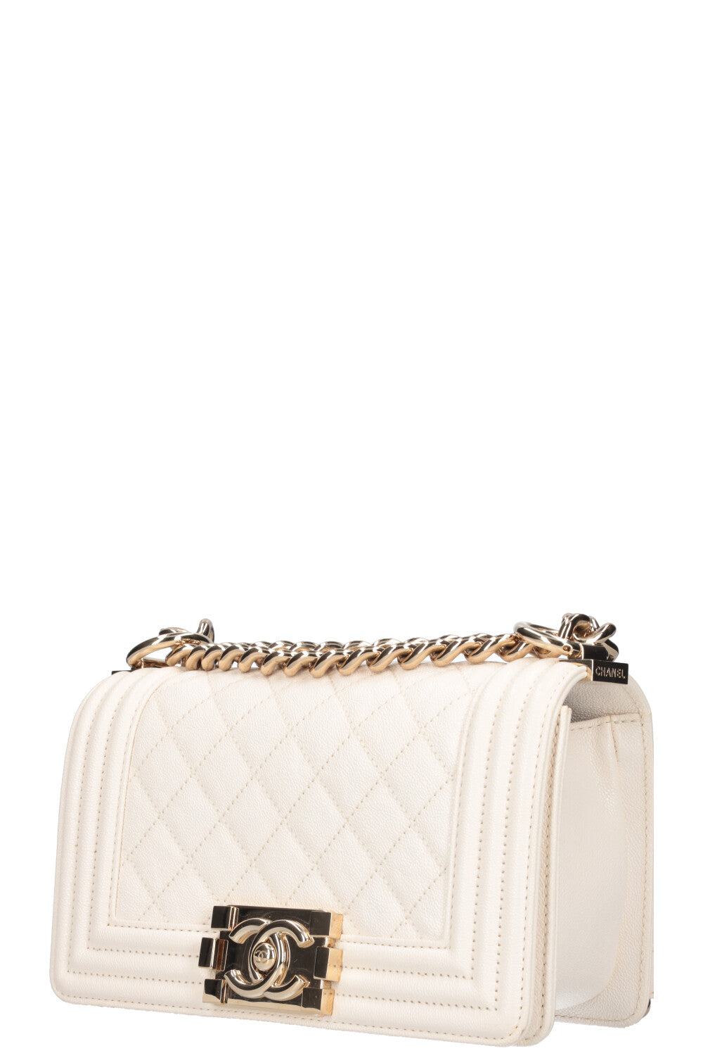 CHANEL Small Boy Bag Caviar Ivory