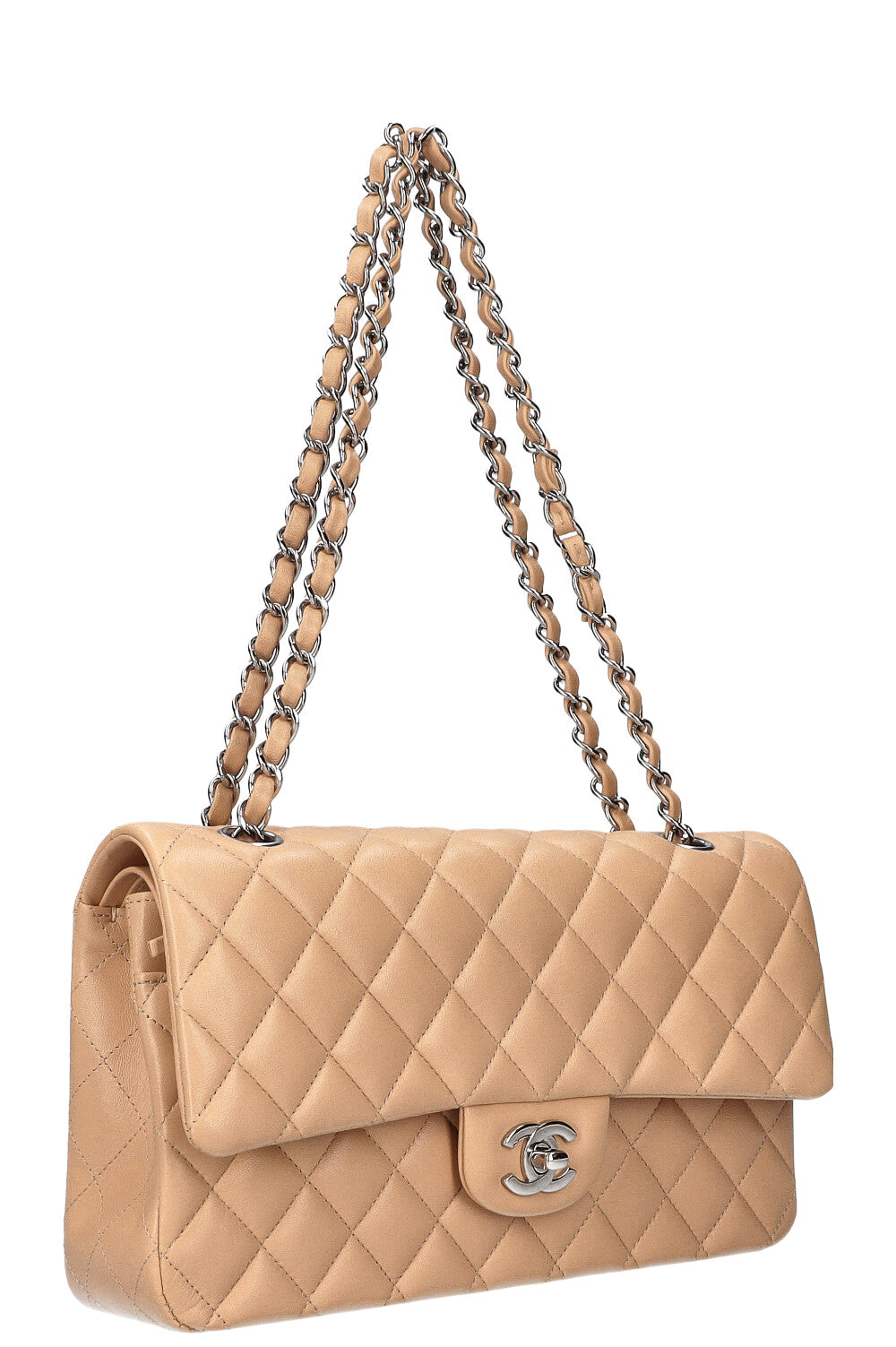 CHANEL Double Flap Bag Beige