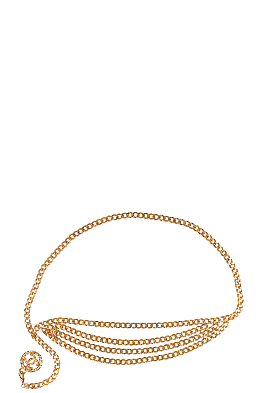 CHANEL Vintage Chain Belt with Pendant Gold