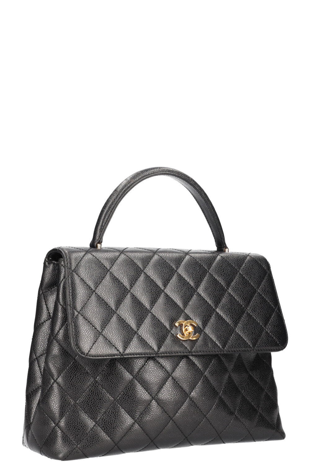 CHANEL Top Handle Bag Caviar Black