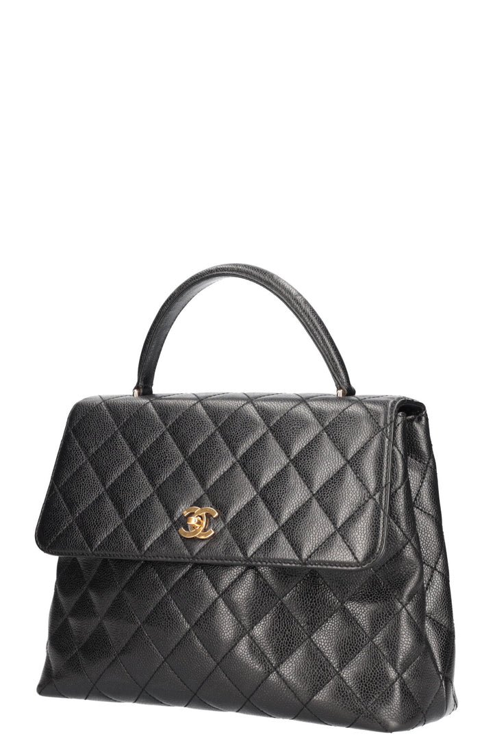 CHANEL Top Handle Bag Caviar Black