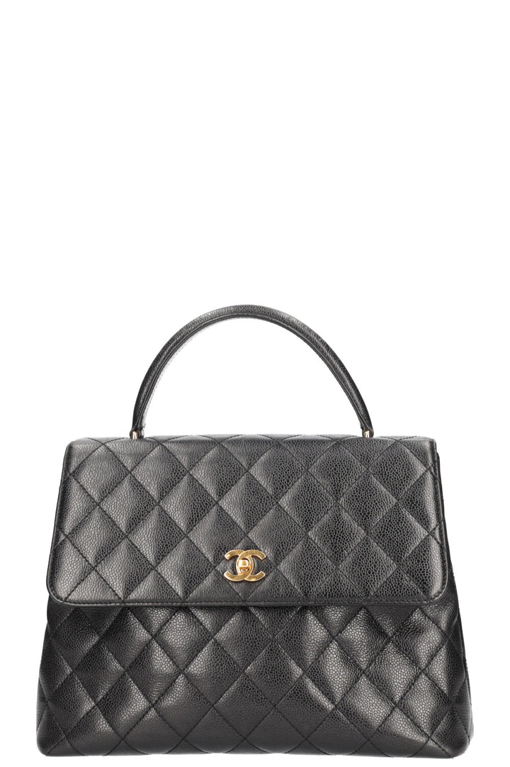 CHANEL Top Handle Bag Caviar Black