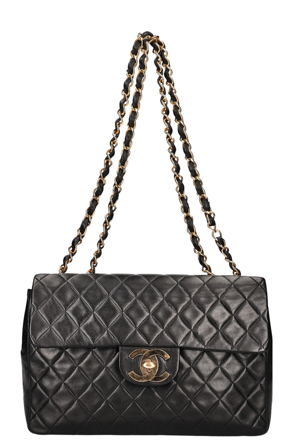 CHANEL Vintage Single Flap Bag Jumbo Black