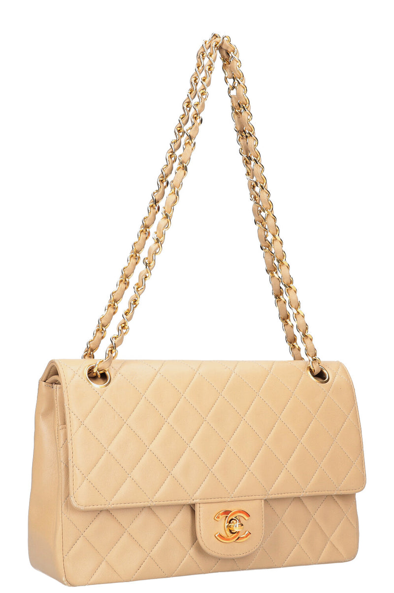 CHANEL Medium Double Flap Bag Beige
