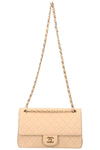 CHANEL Medium Double Flap Bag Beige