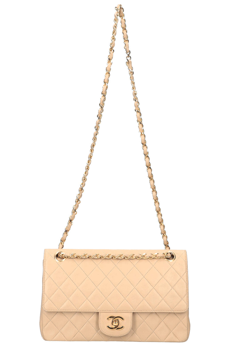 CHANEL Medium Double Flap Bag Beige
