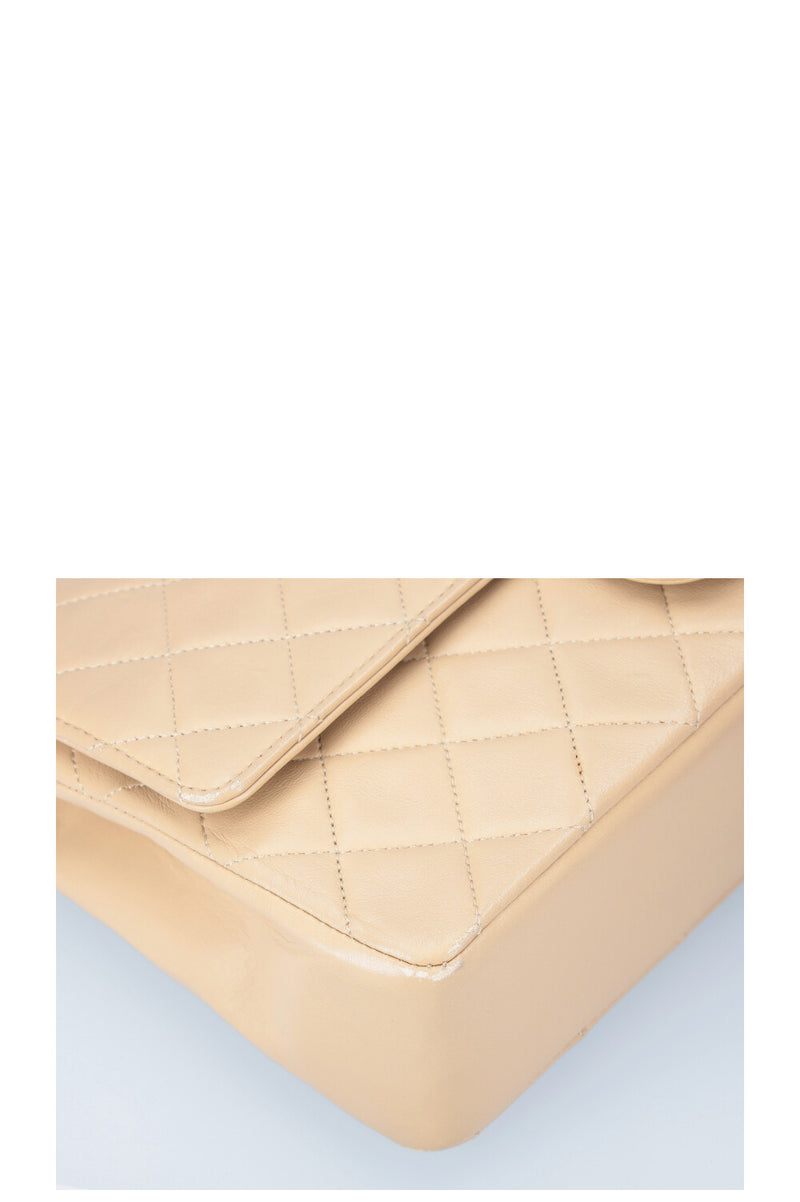 CHANEL Medium Double Flap Bag Beige